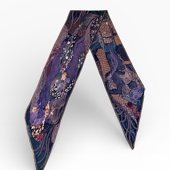 Bottega Veneta Accessories - Bottega Veneta long Silk Scarf inspired by Gustav Klimt Designer Accessory